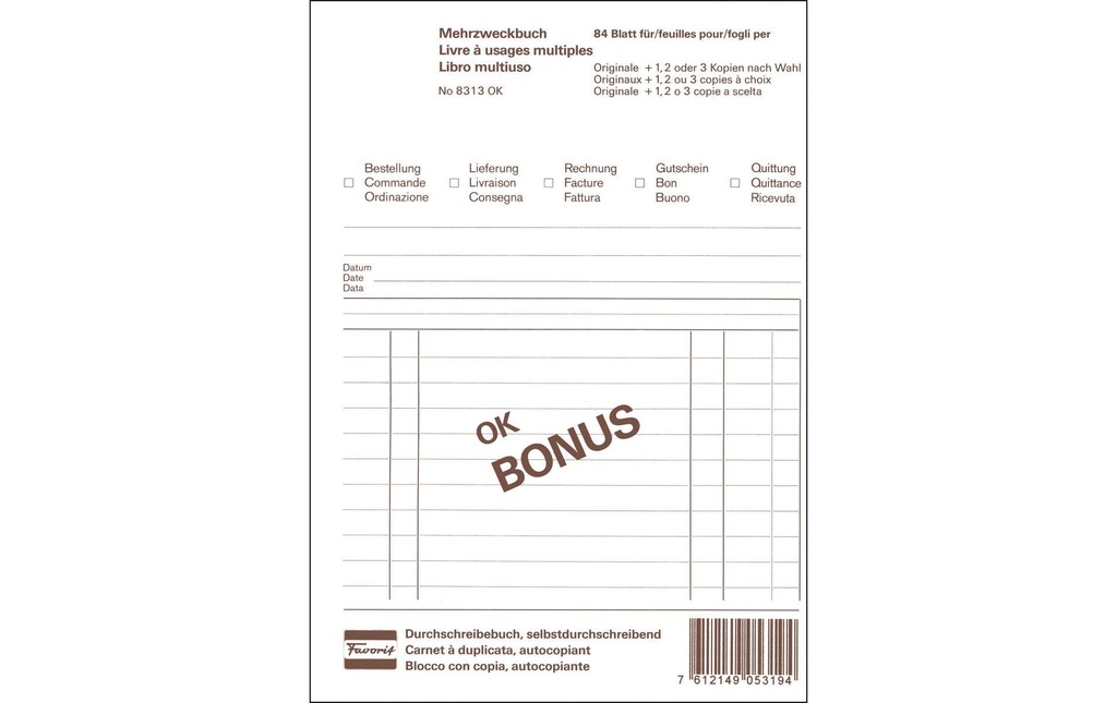 FAVORIT Livre usage multip. A5 (84 pces)