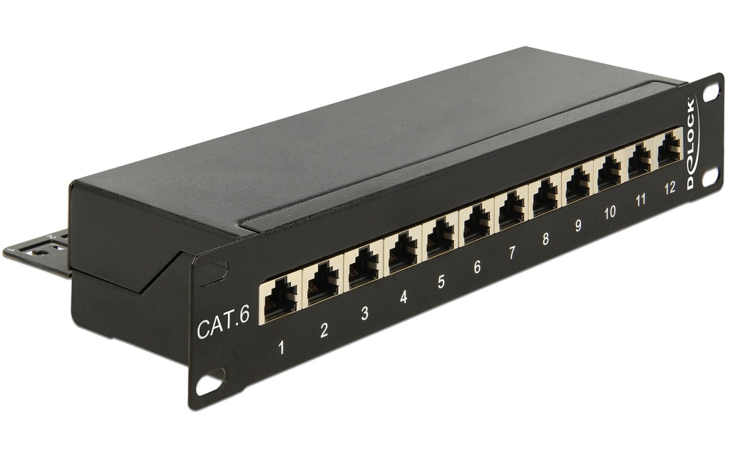 Delock Panneau de réseau 12 Port 10 Cat.6 LSA Noir