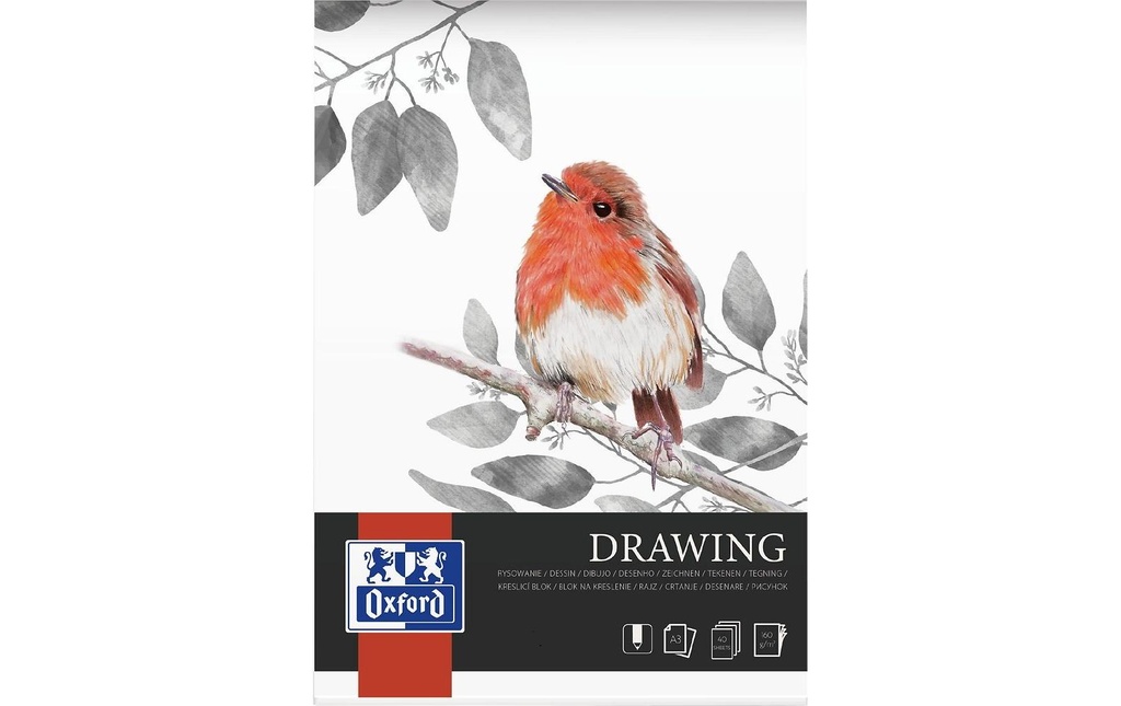 Oxford Bloc à dessin Art Drawing A3, 40 feuilles