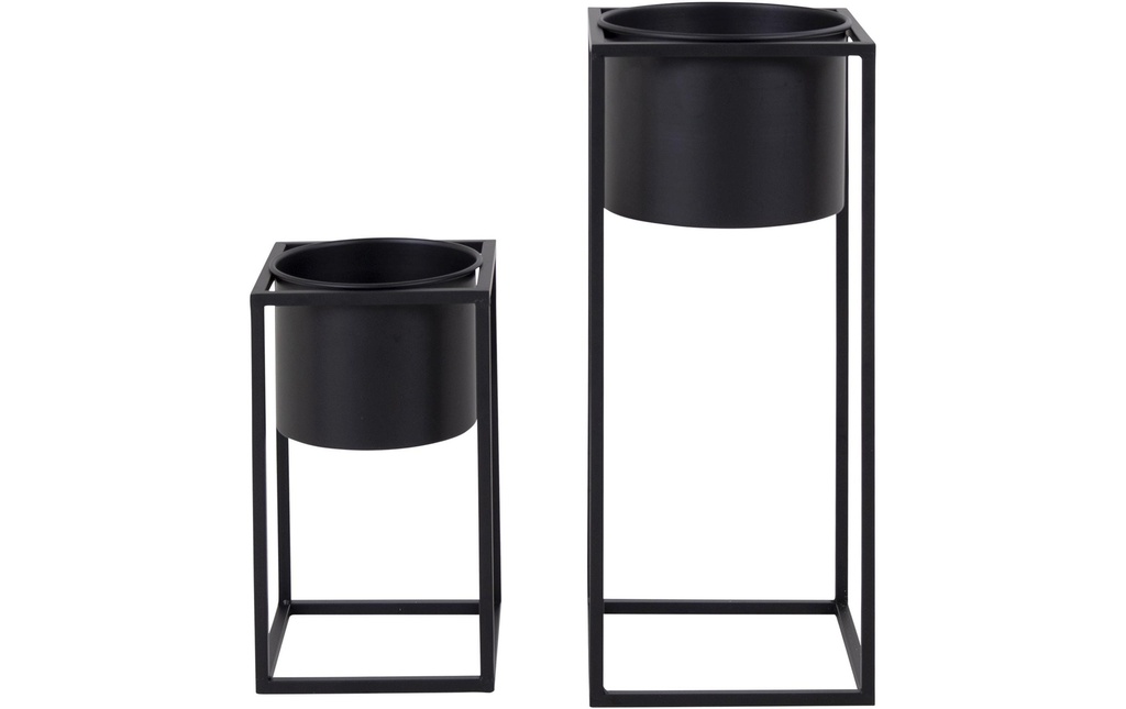 House Nordic Pot de fleur Marla 2 pièces, Noir