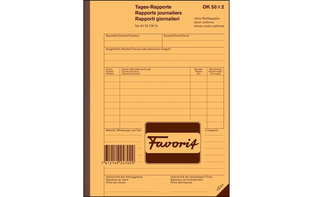 FAVORIT Rapport Journal. A5 50x2 D/F/I