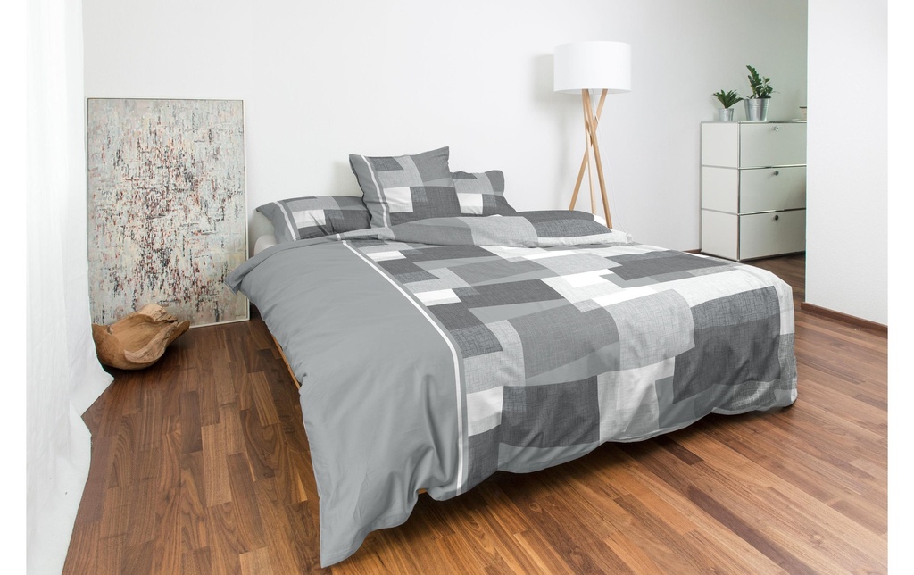 Nobilium Housse de duvet Fusio 160 x 210 cm, argent/anthracite