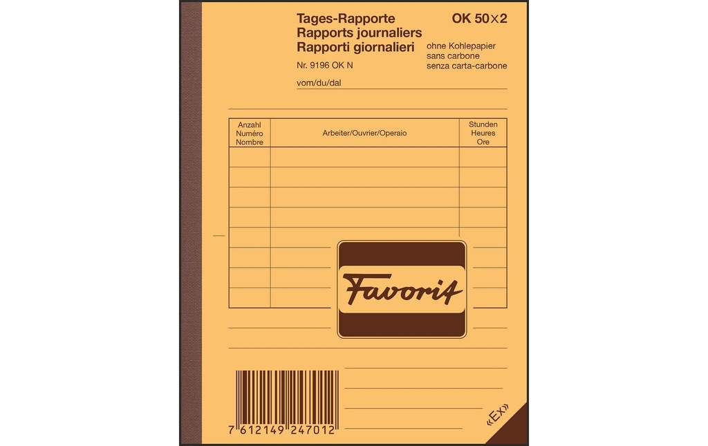 FAVORIT Rapport Journ. A6 50x2 D/F/I (50 pces)