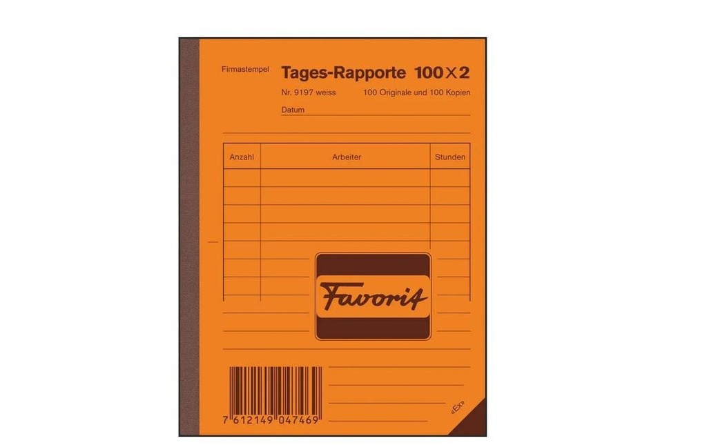FAVORIT Rapport journaliers A6 100x2 (100 pces)