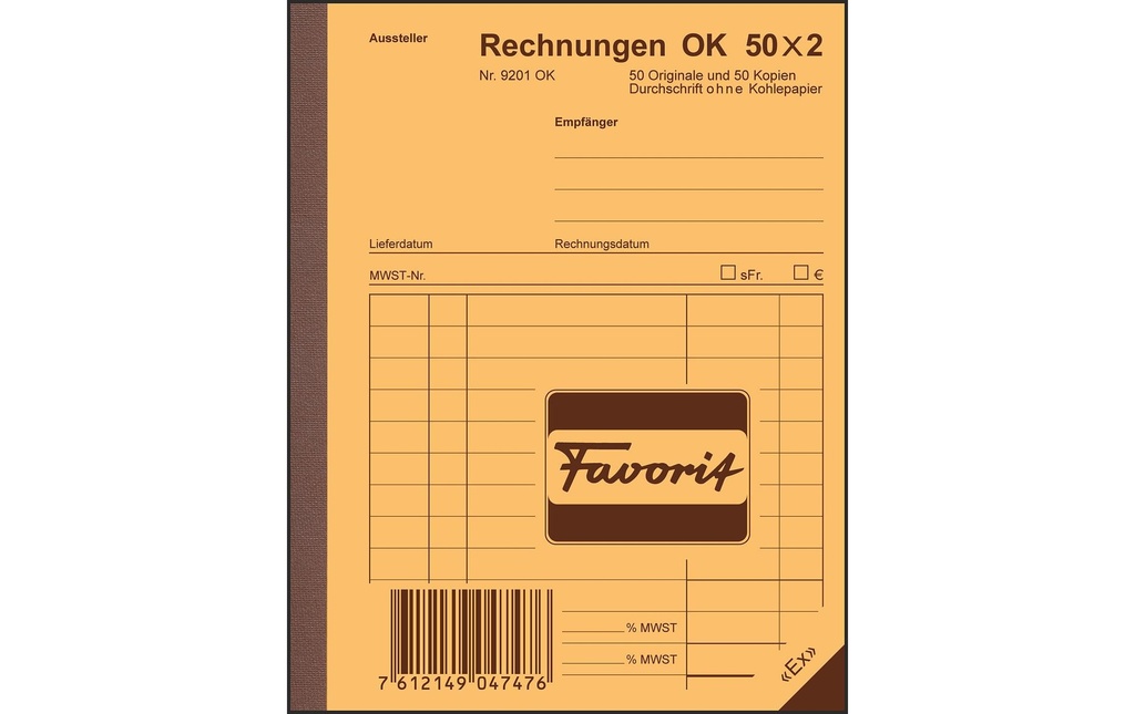 FAVORIT Factures A6 50x2 OK (50 pces)