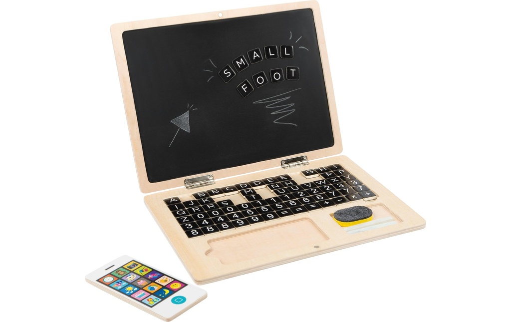 small foot Ordinateur portable en bois avec tableau magnétique