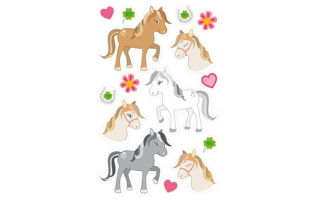 Braun + Company Autocollant à motif Petits chevaux 4 feuilles