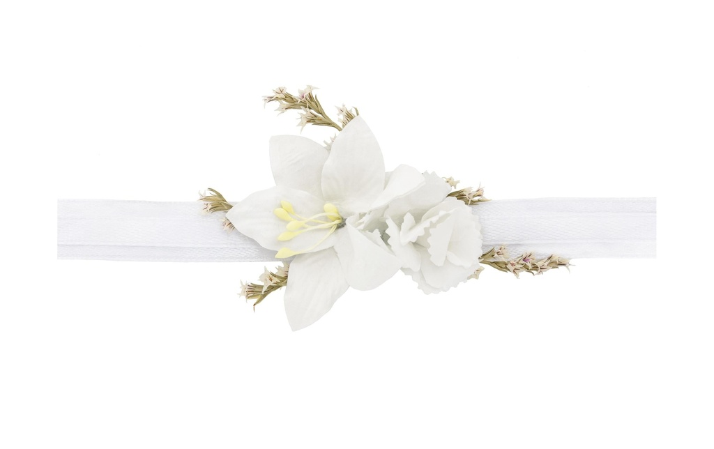 Partydeco Accessoires de mariage Bracelet en forme de fleur Blanc