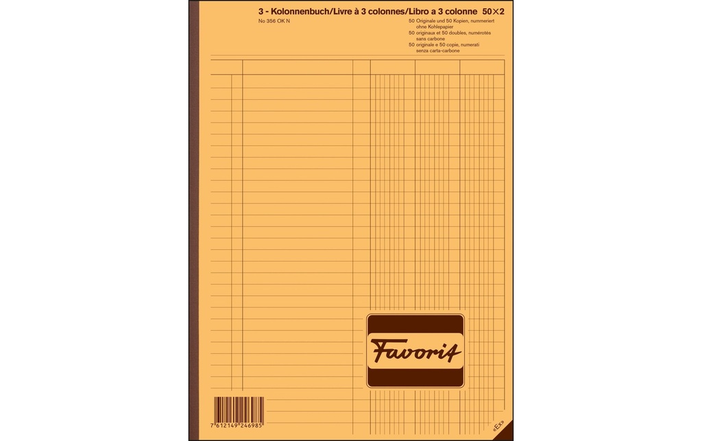 FAVORIT Livre à colon.A4 3col.50x2D/F/ (50 pces)