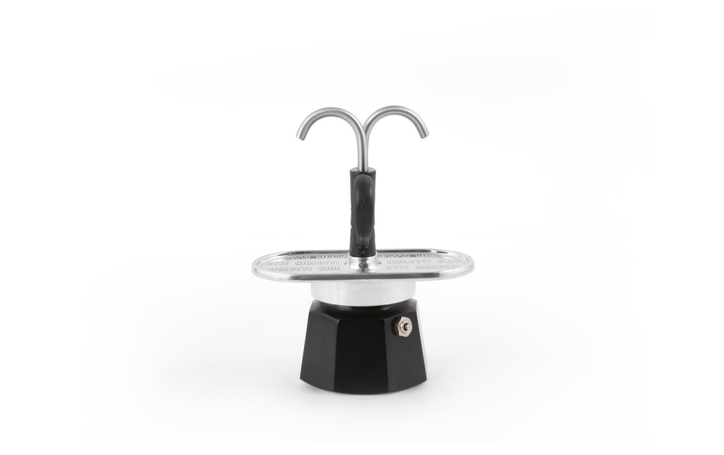 Bialetti Cafetière italienne New Mini Express 2 tasses, Noir/Argenté