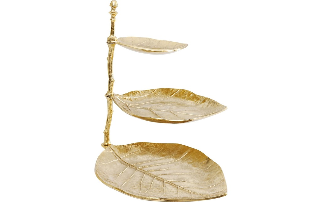 Kare Plat de présentation étagé Leaf Doré