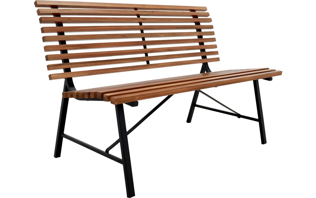 Schou Banc de jardin Stefania 124 x 60 x 79 cm – noir, teck