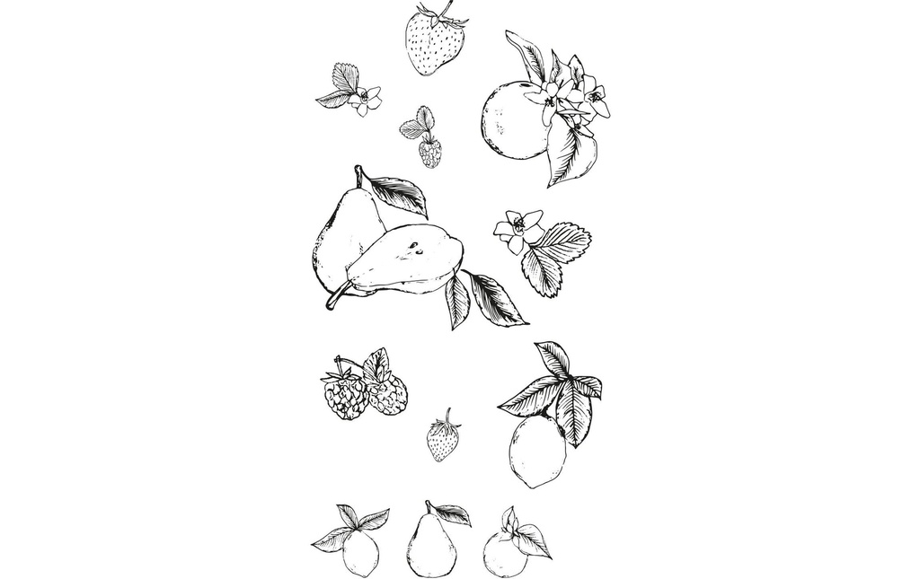 Sizzix Set de tampons Pochoir Fruits Pack de 19