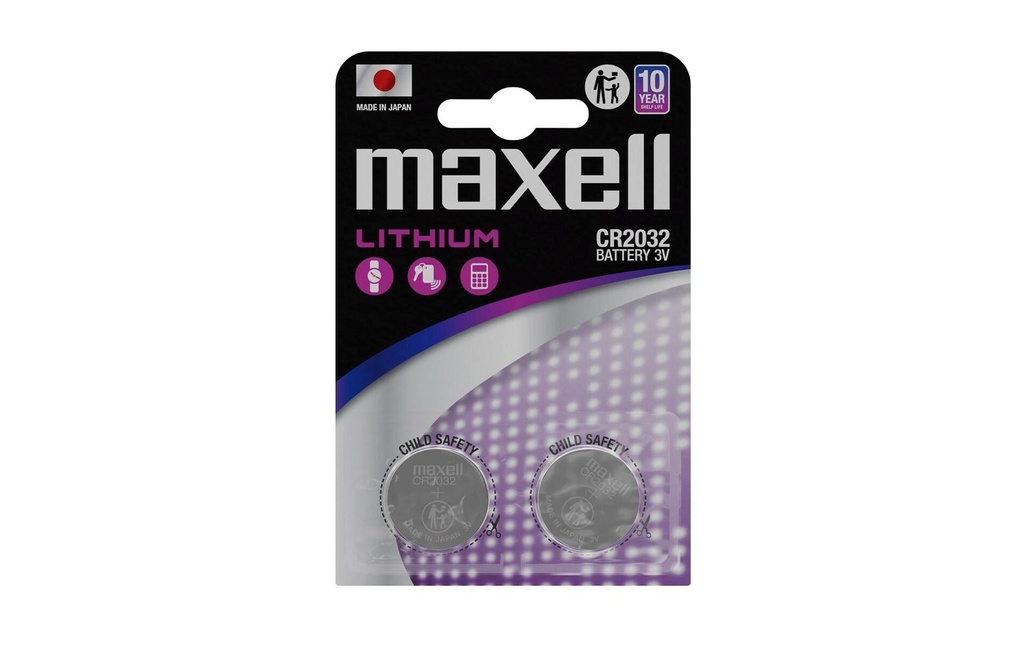 Maxell Europe LTD. Pile bouton CR2032 , 2 Pièce/s