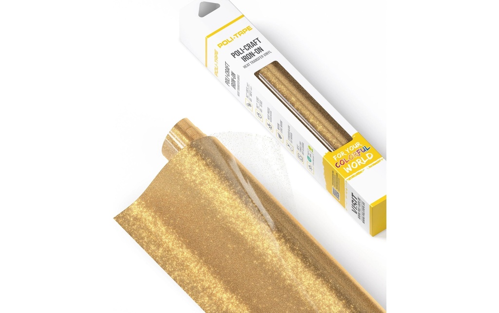 Poli-Tape Film thermocollant Pearl Glitter, 30.5 x 61 cm, or clair