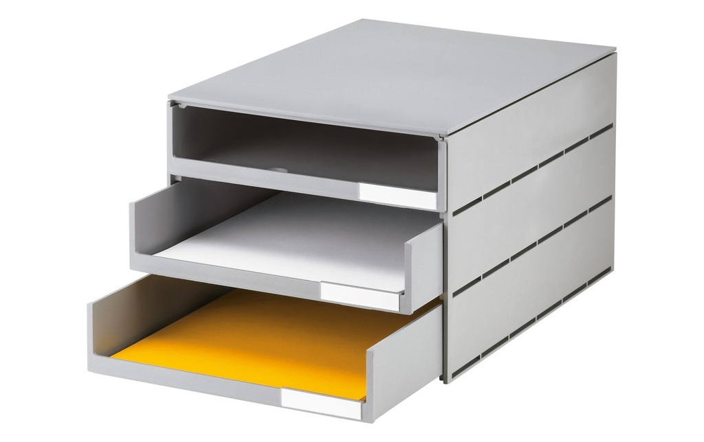Styro Boîte à tiroirs Styroval Pro Eco 3 tiroirs, gris, ouverts