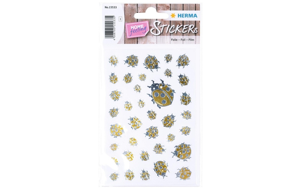 Herma Stickers Autocollant à motif Creative Scarabée doré 38 Pièce/s Doré/Argenté