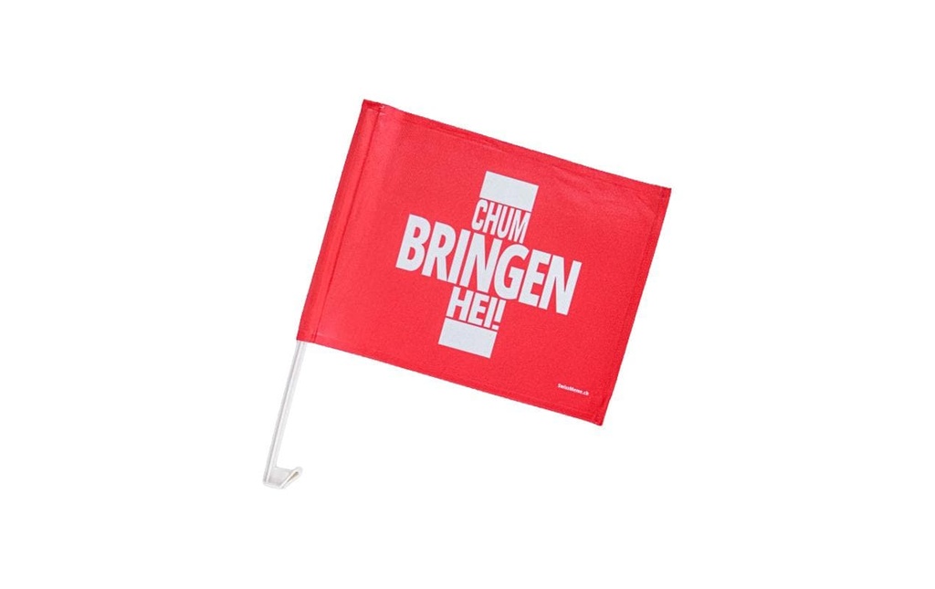 Swissmeme Drapeau de voiture football Apportez le livre!