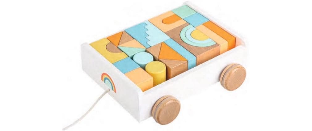 Spielba Holzspielwaren Chariot avec cubes en bois