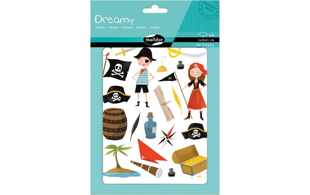 Clairefontaine Autocollant à motif Sweety Pirates 6 feuilles