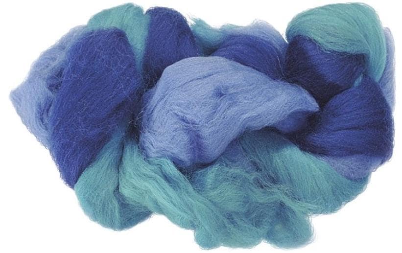 Heyda Laine de feutre 3-Strang-Mix 50 g, Bleu/Turquoise