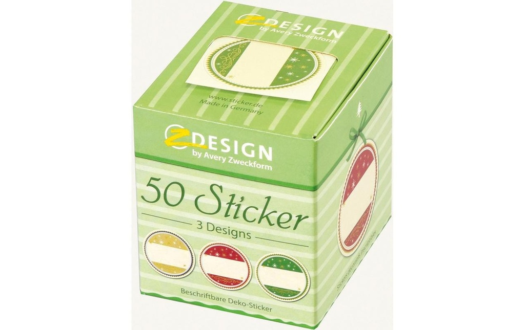 Z-Design Autocollants en rouleau Cadeau 50 Pièce/s Vert/Rouge/Blanc