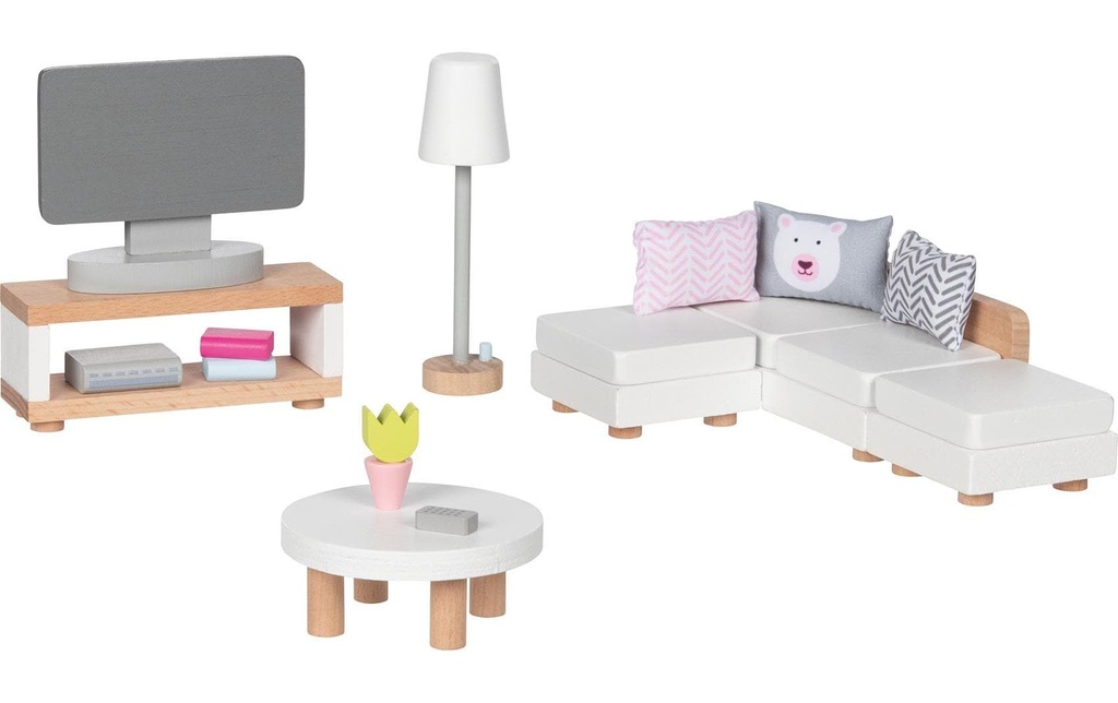 Goki Meuble de maison de poupée Aménagement du salon 15 pièces