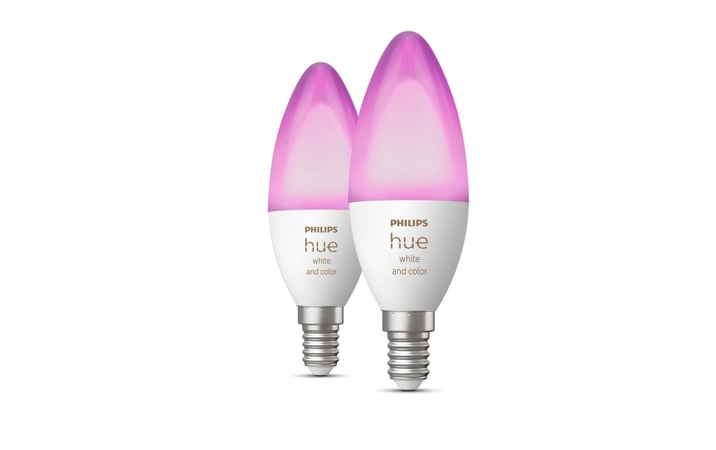 Philips Hue Ampoules White & Col. Amb. bougie E14 pack de deux 470 lm