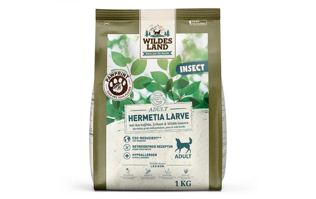 Wildes Land Aliments mi-humides pour animaux PawPrint Insect 1 kg