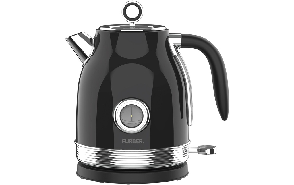 FURBER Bouilloire Brando 1.7 l, Noir brillant