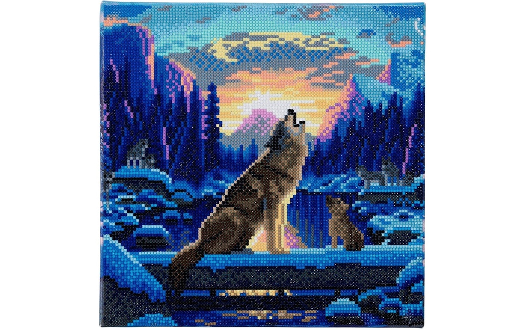 CRAFT Buddy Kits de bricolage Crystal Art Kit Howling Wolves 30 x 30 cm