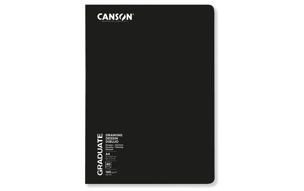 Canson Carnet de dessin Graduate Agrafé A4, 20 feuilles