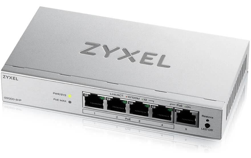 Zyxel PoE+ Switch GS1200-5HP v3 5 ports