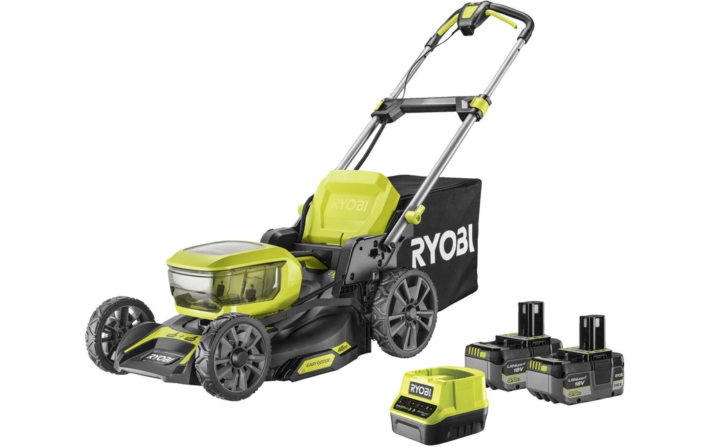 RYOBI Tondeuse à gazon sans fil RY18 lmX46A-250 + 2x 5.0 Ah