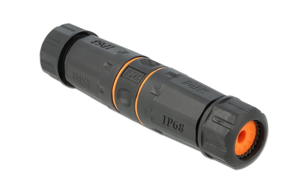 Delock Accouplement RJ-45, Cat.6A, orange, étanche 1 Pièce/s