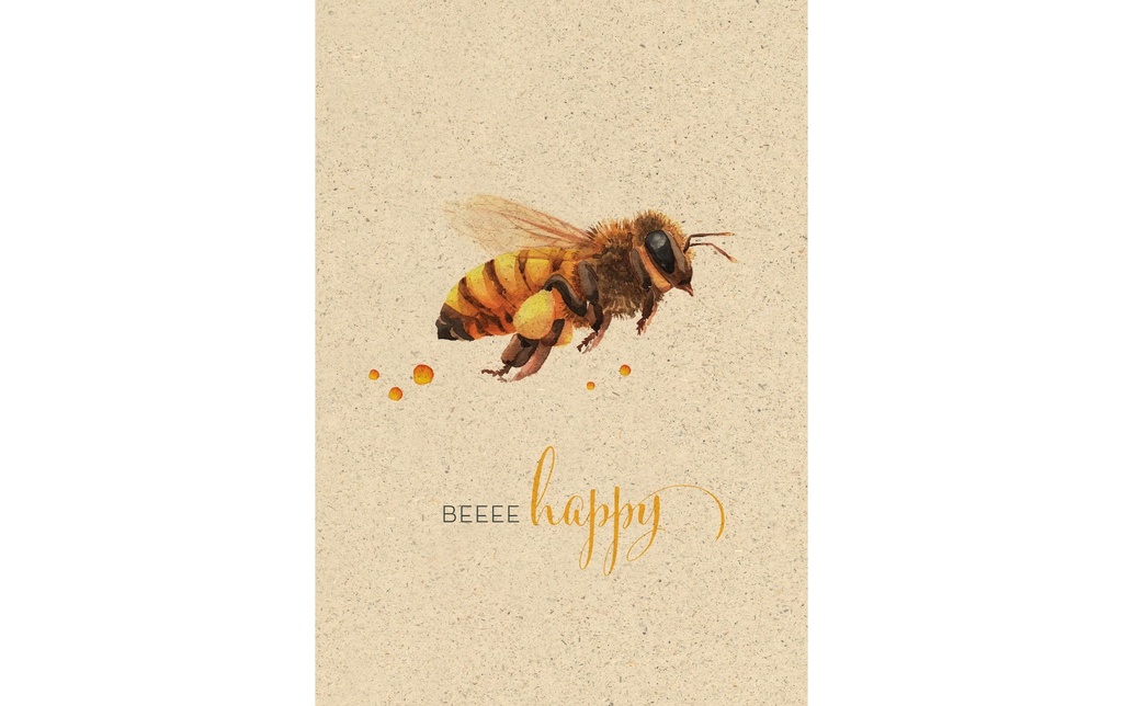 Natur Verlag Carte à motif Bee Happy 17.5 x 12.2 cm
