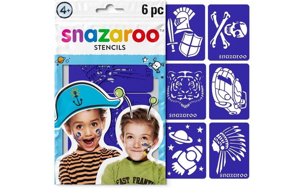 Snazaroo Accessoire Pochoirs Garçons, 6 pièces