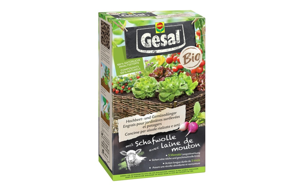 Gesal Engrais BIO pour plantes hautes et légumes 750 g