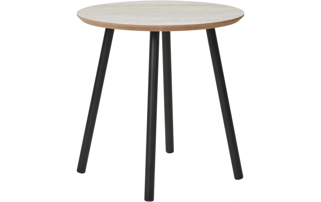 House Nordic Table d'appoint Aalst 40 x 40 cm, Beige/Noir