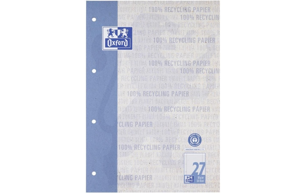 Oxford Bloc-notes A4, ligné, bleu