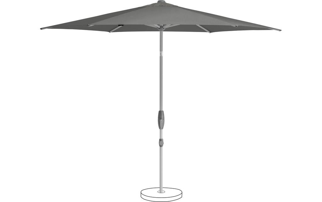 Suncomfort by Glatz Parasol Shell Turn 300 cm, Stone Grey