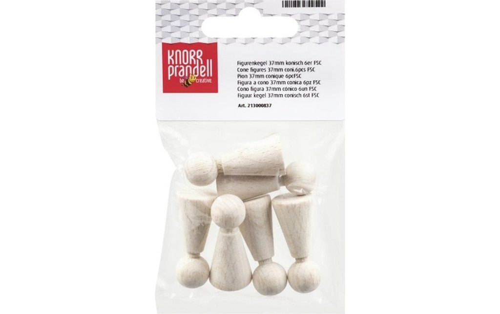 Knorr Prandell Petites pièces en bois 3.7 cm 6 pièces