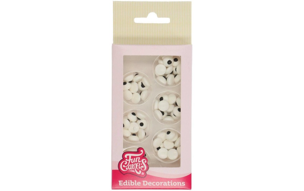 Funcakes Décors en sucre FunCakes Yeux en sucre ronds 64 pièces