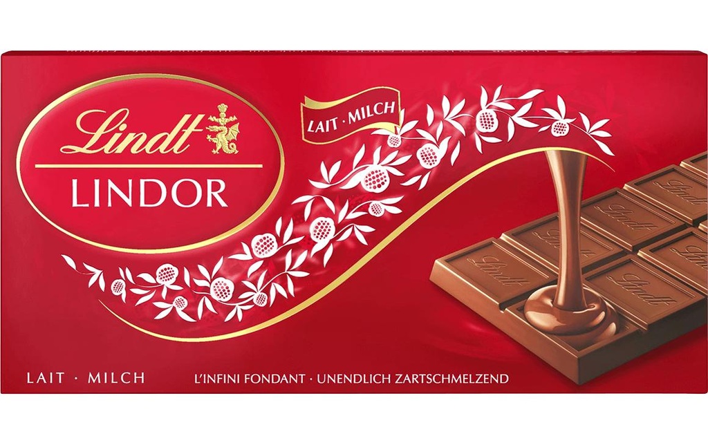 Lindt Tablette de chocolat Lait Lindor 100 g
