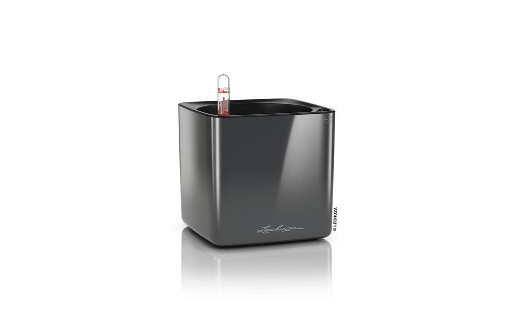 Lechuza Pot de fleur CUBE Glossy 14 Noir
