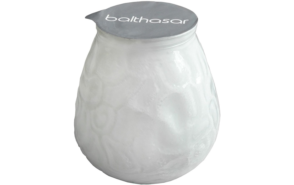 balthasar Bougie en verre 10 x 10,5 cm, Blanc