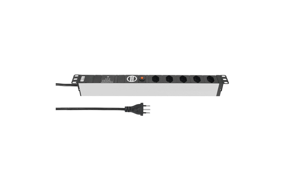 STEFFEN Bloc multiprises 19” 5x T13, Argent