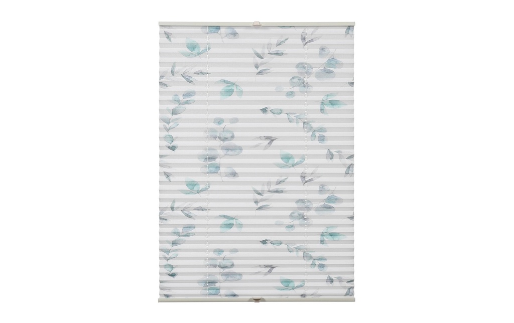 Gardinia Plissée Flowers & Plants Zweig 50 x 130 cm, Blanc