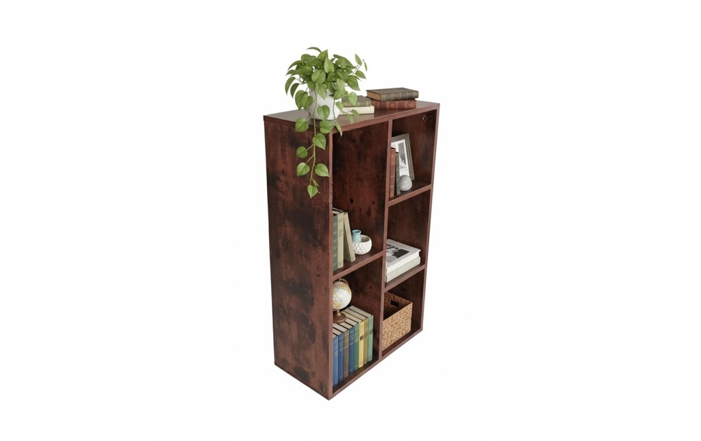 relaxdays Étagère en aspect bois 80 x 50 x 24 cm Marron