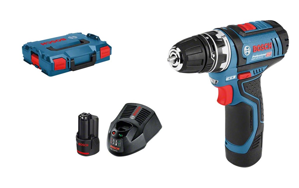 Bosch Professional Perceuse-visseuse sans fil GSR 12 V-15 FC Kit 2x 2.0 Ah